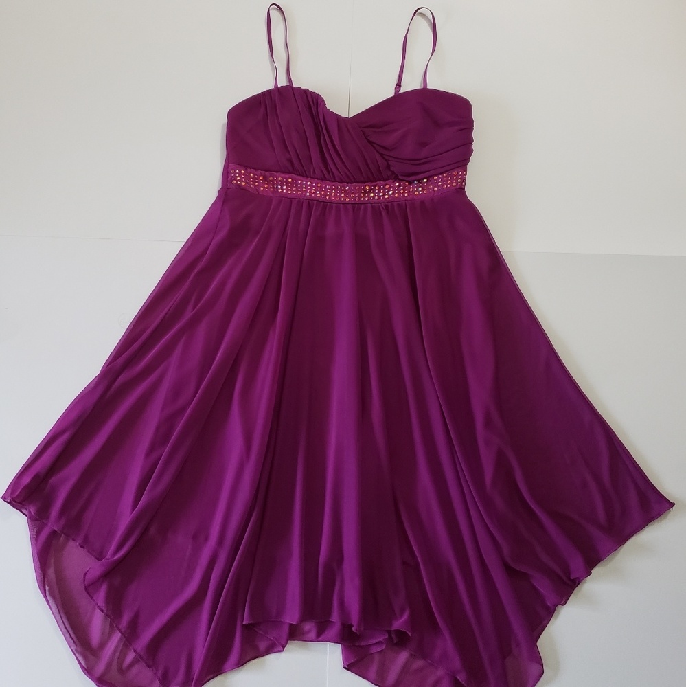 Three Pink Hearts Woman Dress, Lollipop Purple Col